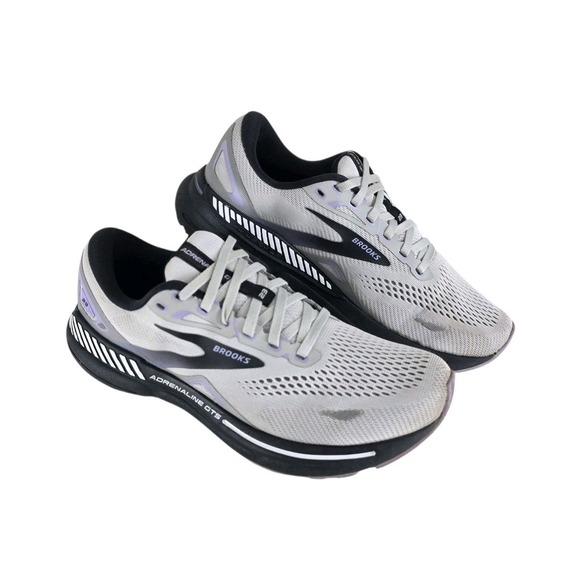 Brooks Shoes - Brooks Adrenaline GTS 23 Womens 9B Medium Running Shoes Grey Purple 1203811B039